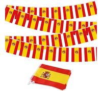 30 Pièces Guirlande Drapeau Coupe du Monde,Drapeau Espagne,Décoration Espagne 10 m,Fanions 14 x 21 cm,Supporters Match Fête Nationale Bar Jardin Balcon Buffet Table Cuisine Maison Jardin Fête