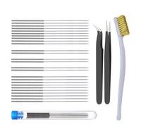 30 PièCes Imprimante 3D PièCes Nettoyeur de Buse Pliable Hotend Nettoyage Aiguille Foret Brosse Pince à éPiler Trousse à Outils pour CR10 3