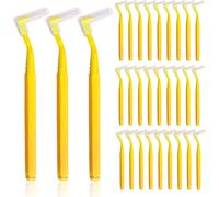 30 Pièces Jaune Brossettes Interdentaire,Brosses À Fil Dentaire En Forme De L,Brossette Dent Avec Poignée Antidérapante,Entretien De L'hygiène Bucco-Dentaire Outil Nettoyage Des Dents(30 Pcs).[Y118]