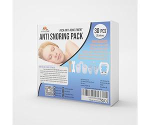 30 Pièces Kit Anti-Ronflement - Aérateurs, Clips & Bandes Nasales | Ensemble tout-en-un, plusieurs solutions pour tester le maintien, maison & voyage, mixte