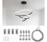 30 Pièces Kit de Câbles de Suspension en Acier Inox, Câble 1,5 mm x 1 m, Longueur Réglable pour Luminaires Suspendus, Éclairage Linéaire et Panneaux LED, Kit pour Lustre