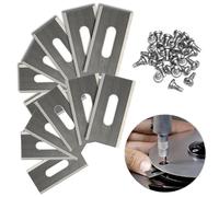 30 Pièces Lame Robot Tondeuse pour Husqvarna/Gardena, Lames De Rechange Universelles avec vis 36,5 x 18,5 x 0,65 mm (Argent)