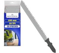 30 Pièces Lame Scie Sauteuse 100 mm 10 TPI - Lames Scie Sauteuse Fabriqué en Acier au Carbone Trempé HCS 65Mn - Coupe Descendante - MONTERAL