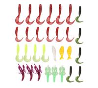 30 PièCes Leurres De PêChe à Queue De Pagaie Leurres TêTes De Gabarit En Pvc Souple Leurres De Vers BoucléS Kit D'appâTs De PêChe Pour Eau Douce Et Eau SaléE