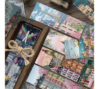 30 pièces Marque-pages esthétiques vintage de villes du monde, parfaits pour les amateurs de livres, l'école & le bureau, cartes multifonctionnelles en papier Papetier