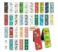 30 Pièces Marque-Pages Magnétiques de Noël, NDLT Mignon Aimant Page Clips Marque-Page Avec Père Noël Bonhomme de Neige Renne Motif d'Arbre de Noël pour Femmes Hommes Enfants Amoureux des Livres