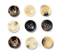 30 pièces Marron Boutons de Corne pour Boutons Ensemble de Boutons Bulk 20 mm Arrondis à 4 Trous pour Blazers Costumes Vêtement Artisanat Vestes Manteaux