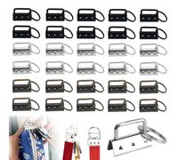 30 Pièces Matériel Porte-Clés, 32mm Porte-Clés Matériel Avec Bracelet, Clip de Queue de Sangle Bricolage en Métal avec Anneau, Pince Porte-clés Bracelet Attache Laniere de Sac (3 Couleurs) (32mm)