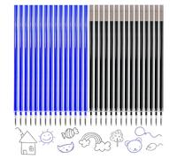 30 Pièces Mines de Rechange Effaçables Bleu et noir, Compatible avec Legami, Hauteur 13 cm, Pointe 0,7 mm, Recharge Stylo Gel Effaçable, Recharges Effaçables, Encre Gel Thermosensible