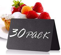30 Pièces Mini Tableau Ardoise 10x7 cm pour Numéros de Tables - Buffet Signes pour La Nourriture - Petits Panneaux D'affichage En Plastique - Numéro De Table Et Spécial Cas Décoration