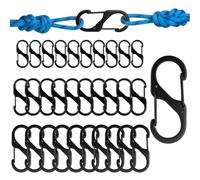 30 Pièces Mousquetons en Forme de S, Mini Mousqueton Double Ressort Anneau Porte-clé 50mm/40mm/32mm, Petit Mousqueton Clips pour Activités de Plein Air Camping Pêche Randonnée Voyage