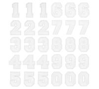30 Pièces Numéros Thermocollant Patchs Numérotés 0-9 Numéros Patch Décoratifs Couture Broderie Applique Patches pour Jeans Chapeaux Vestes Sac à Dos Chemises Sacs à Main Artisanat Blanc 2 Pouces