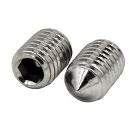 30 pièces/pack M2, .5, M3, M4, M5, M6 304 acier inoxydable/12.9 noir six pans creux vis de réglage à extrémité conique DIN914(304 Stainless Steel,12mm,M5)