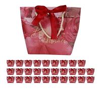 30 pièces, petite boîte à bonbons portable, boîte-cadeau de faveur pour fournitures de fête de mariage, sac à bonbons en carton décoratif avec ruban pour buffet de bonbons d'annive (Fleur rétro