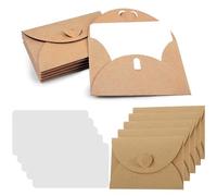 30 Pièces Petite Enveloppes Kraft avec 30 Cartes Vierges, Mini Enveloppes avec Fermeture Coeur pour Noël Fête d'Anniversaire Mariage Félicitation Invitation