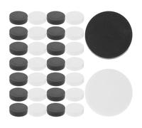 30 Pièces Pièces de Dames Blanches et Noires Rondes, en Plastique | Format Compact et Léger, Usage Mobile, pour Activités Scolaires, Familles Garçon Fille et Sessions Dehors