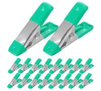 30 Pièces Pince Métallique à Ressort en Acier Vert | Pince à Pointe Précise, Ouverture Large, Stabilité Renforcée, Usage Atelier et Maintien de Toile