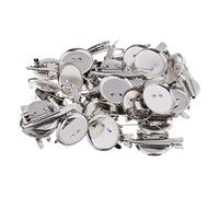 30 Pièces Pinces à Cheveux Vierges Argent 30 mm, Base Ronde Plate pour Cabochon, Création de Bijoux de Cheveux DIY