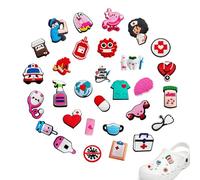 30 Pièces Pins pour Crocs, Bijoux de Chaussures, jibbitz Crocs PVC, pour Décoration De Chaussures Mignonnes Sabots Pour Bricolage, Infirmière,Médecine,Charme,Aide Soignante Accessoire Chaussure