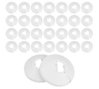 30 Pièces Plomberie Rosace de Radiateur, Coffrage Cache Trou Tuyau, Rosaces Robinet Mitigeur Douche, Couvercle Blanc Solide Pipe, Colliers de Pipe en Plastique pour Tuyaux de Chauffage, d'eau 16 mm