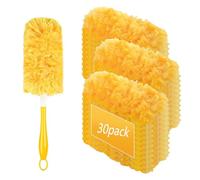 30 Pièces Plumeau Poussiere Recharge Kit avec 1 Poignée, Duster Recharges, Nettoyage Recharges Dépoussiérantes, Aimant à Poussière pour Nettoyer la Poussière, la Saleté, Les Poils