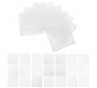30 Pièces Pochoirs en Plastique PET Réutilisables 4x4 Pouces | Construction Fine et Rigide, Lignes Guides Claires, pour Débutants, Jeans, Tabliers et Embellissement Tissu