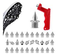 30 Pièces Pointes de Course, Acier Inoxydable de 6.4mm Pointe Athlétisme Sprint avec 1 Pièces Clé à Pointes Piste Fournitures Rechange pour Le Sport pour Le Cross-Country (Argent)