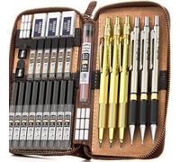 30 Pièces Porte-Mines Artistiques Un Étui Cuir, Criterium Dessin En Métal 0,5, 0,7, 0,9, 2 Mm Avec 15 Tubes Recharges Mine(4b 2b Hb 2h 4h), Pour L'écriture, L'esquisse