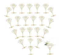 30 Pièces Porte Nom Table, Porte Photo Pince Doré, Supports Floraux Pour Cartes De Table, Carte De Voeux, Forme De Diamant, Décoration, Convient Pour Noël, Fête, Vacances, Mariage, Restaurant (Doré)