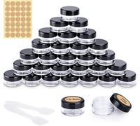 30 Pièces Pots Cosmétiques Vide En Plastique Clair De Voyage Conteneurs Cosmétiques Avec Mini Spatule Et Autocollants Pour Maquillage,Crème,Baume À Lèvres,Pot Échantillon (5g/5ml).[K101]