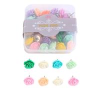 30 Pièces Punaises en Forme de Fleur de Rose, Punaise Murale Babillard Pin Décoration Punaises de Fleurs Punaises Tableau Liège Punaises Décoratives Colorées pour Bureau École Maison