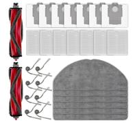 (30 pièces) Q7 L5+ Accessoires pièces de rechange pour aspirateur robot Roborock Q7 L5+/ Q7 M5+, 2 brosses rotatives, 8 brosses latérales, 7 filtres HEPA, 7 sacs à poussière, 6 lingettes de nettoyage
