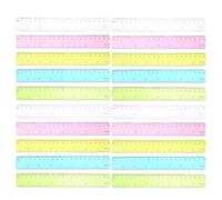 30 Pièces Règle de Dessin Colorée en Plastique Souple 20cm, Incassable | Marquages Métriques Recto Verso, Design Éducatif Transparent, pour Devoirs, Travaux D’art t Étude