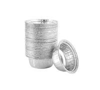30 pièces rondes 12x4,4 cm plateaux jetables en papier d'aluminium, pots en aluminium, plateaux à rôtir, conteneurs pour la cuisson, la cuisson, le stockage des aliments surgelés