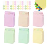 30 Pièces Sac Cadeau ,Pochette Cadeau Sac Anniversaire Enfant Sachet Bonbons Papier Cadeau Kraft Avec 48 Autocollants Pour Bonbons ,Noix ,Party ,Mariage ,Anniversaire ,Noël ,Halloween