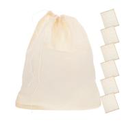 30 Pièces Sachet à Soupe à Cordon Réutilisable en Tissu Beige | Maille Fine, Ouverture Facile, Infusion des Arômes, pour Feuilles, Herbes et Bouillons Clairs