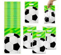 30 Pièces Sachet Bonbons Anniversaire Football, Sacs de Fête de Football en Plastique pour Enfants, Sachet Bonbons Foot, Sacs de Faveur de Fête de Foot, Sac Fête Football pour Biscuits Noix Bonbons