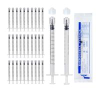 30 Pièces Seringue 1ml, Seringue Sans Aiguille con Capuchons, Seringues en Plastique, Multi - Usages Seringues Stériles pour Remplir et Mesurer les Liquides, Alimentation Animaux (Blanc)