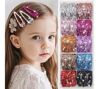 30 pièces/set Pinces à cheveux colorées avec design de gouttes d'eau scintillantes pour bébés filles, adorables accessoires de cheveux de princesse convenant à un usage quotidien Blocs de couleur,Unic