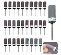 30 Pièces Tambours de Ponçage pour Outil Rotatif Dremel, Manchons de Ponçage avec Tige de 3 mm (1/8"), Manchons Abrasifs 180| 240| 320| 400| 600| 1000| 1500| 2000 Grains, pour Ponçage et Polissage