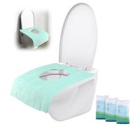30 Pièces Toilette WC, Housse de Siège de Toilette en Papier Biodégradable, Protection Cuvette Toilette, Imperméable Protège Cuvette WC, Portable Emballage Individuel pour Toilettes Publiques(vert)