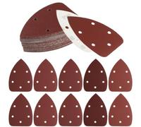 30 Pièces Triangles de Ponçage, Papier de Verre Papier Poncage Mouse, 5 Trous Feuilles Abrasives, Papier a Poncer pour Ponceuses Multiples Ponceuse Triangulaire, Grain P180