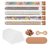 30 Pièces Tube a Essai, Eprouvette Plastique avec Bouchons liege, Tube à Essai Transparen avec 30 Étiquettes Cadeaux et 20 m Corde Chanvre, pour Mariage, Iaboratoires (16x150mm)