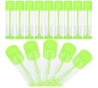 30 Pièces Tube à Lèvres Vide Vert en PP pour Gloss et Soin DIY | Contenant Rigide de 5g, Format Colonne, Facile à Étiqueter, pour Voyage et Trousse de Maquillage