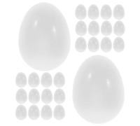 30 Pièces Œufs D'oiseau Artificiels en Plastique Réalistes, Blanc | Texture Réaliste, Résiste au Roulement, Aide à L'élevage et Réutilisable, pour Cages et Nichoirs Standards