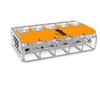30 pièces Wago 221-415 borne de raccordement 5 fils avec levier 0,2-4 qmm petit modèle, transparent
