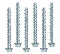 30 PiècesVis à Béton M6 x 75 mm, Vis Beton sans Cheville Betons, Vis à Béton à Tête Hexagonale Galvanisées sans Chevilles avec Rondelle pour Maçonnerie Industrielle Architecture