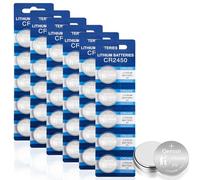 30 Pile CR2450 3V Lithium Pile Bouton 600mAh Haute Capacité - Emballage Scellé, Compatible Montres/Clés Voiture/Thermomètres - Pile CR 2450 Autonomie Longue Durée (5 Ans de Conservation)
