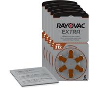 30 piles auditives Rayovac Extra Advanced marron 312 (5 x 6) + chiffon de net...