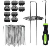 30 Piquets de Jardin avec Rondelles pour Fixation Tente 150x36mm Ø 3mm Lot de 30 Pièces